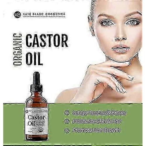 Castor Oil (2oz), Usda Certified Organic,  Pure, Pressed, Hexane Stimulate For Eyelashes, Eyebrows, Hair. Skin Moisturizer