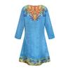 Women's Summer Dress Loose V Neck Three-quarter Sleeve Sundress With Pockets Dress
