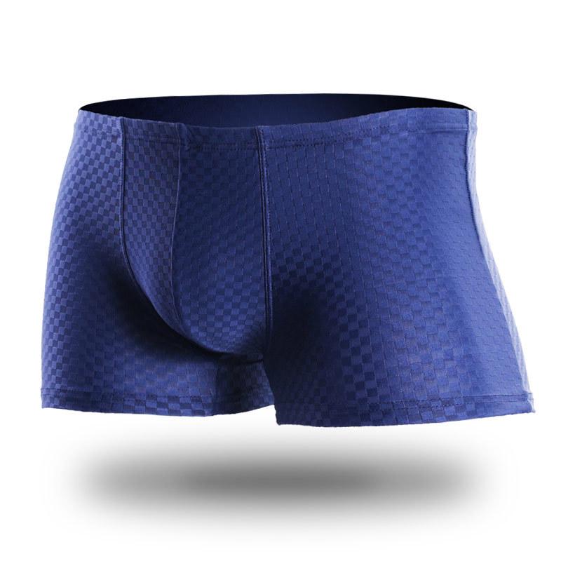 Men's Ultra-Thin Ice Silk Boxer Briefs - Breathable Seamless Summer Shorts