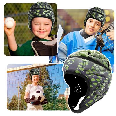 Casco Blando de Rugby Protección para la Cabeza de Fútbol Casco Protector para Niños Casco de Rugby Protector para Fútbol Bandera