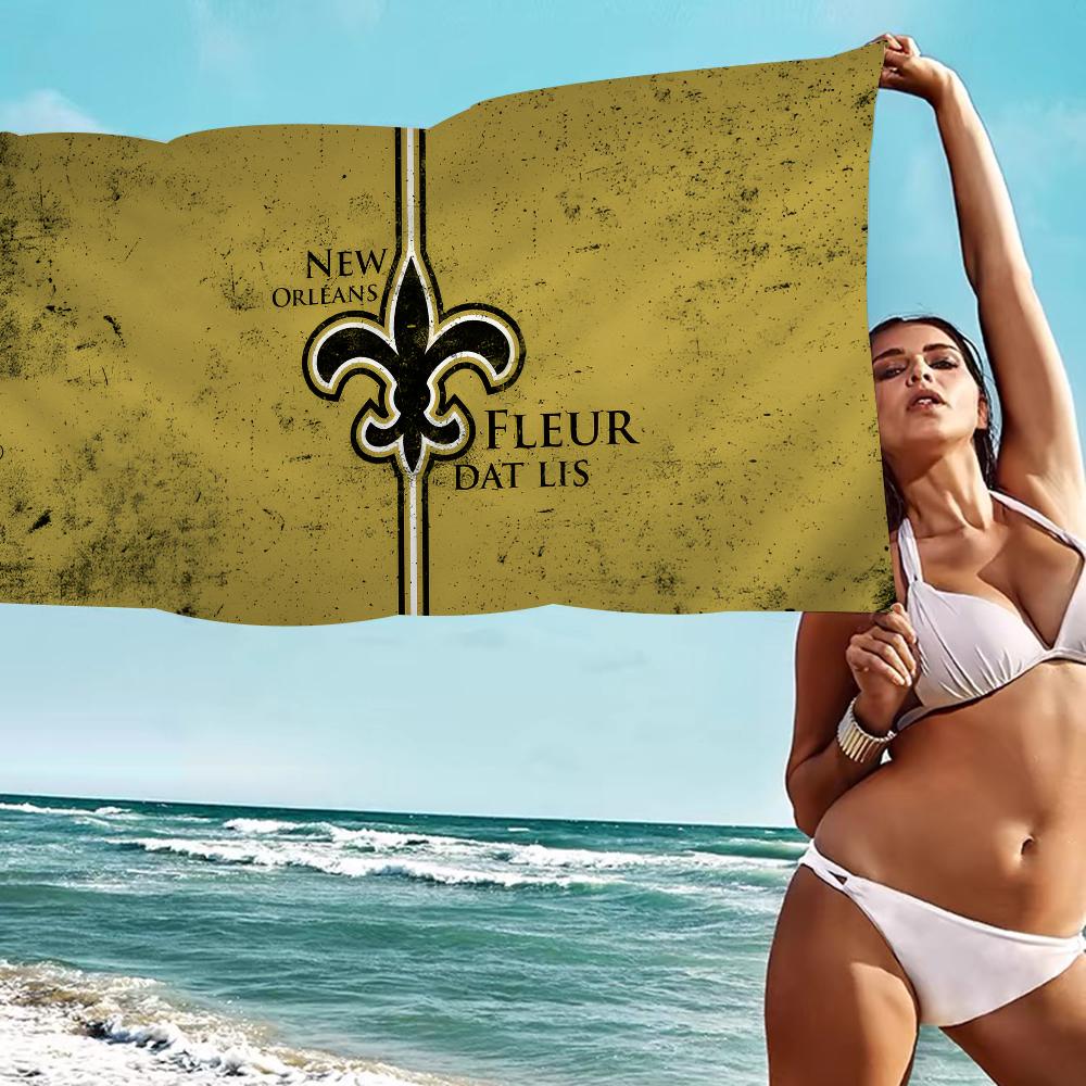 Ka Chen Muda White Orleans Saints Microfiber Beach Towel Absorbent Quick Dry Soft Yoga Swimming Resort Mountain Climbing Towel