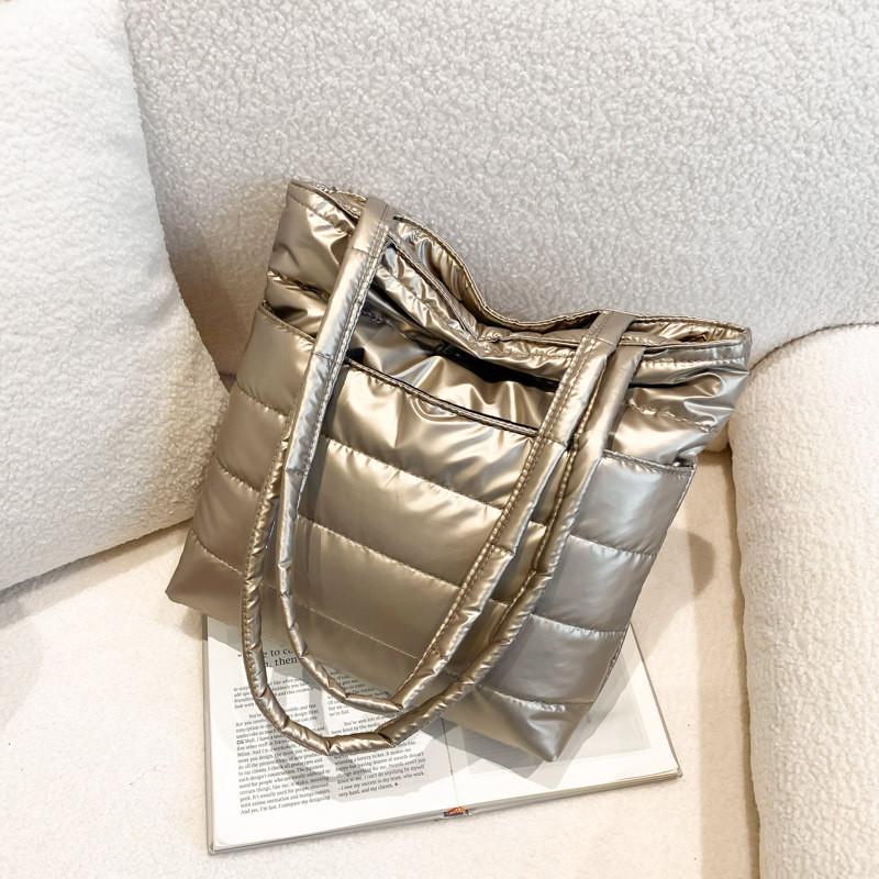 Trendy Minimalist Handbag In Black Gold Silver And Pink Elegant Large Tote For Everyday Use