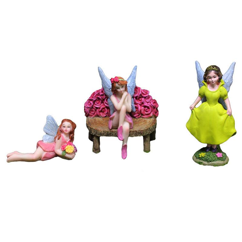 Flower Fairy Creative Miniature Resin Garden Scene With Fairy And Dwarf Decor For Gifts And Parties