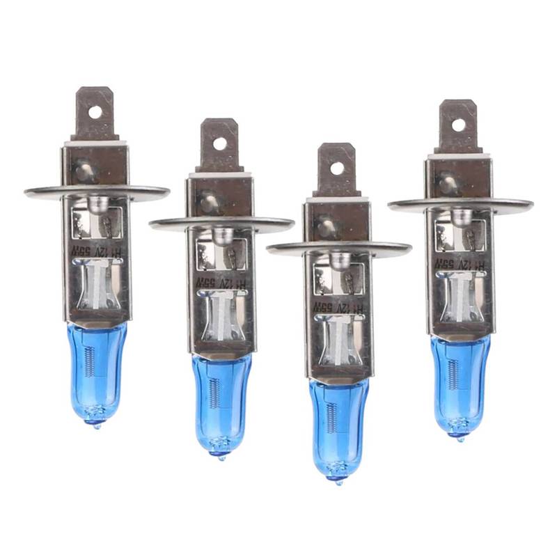 

Universal 4Pcs Car Headlight Headlamp White Fog DRL Light Lamp Halogen Bulb Bulbs 5500K H1 12V 55W
