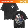 Customization Game Hollow Knight Print Washed T-shirt Men Women Fashion Casual Cotton T-shirts Unisex Vintage Oversized Short Sl