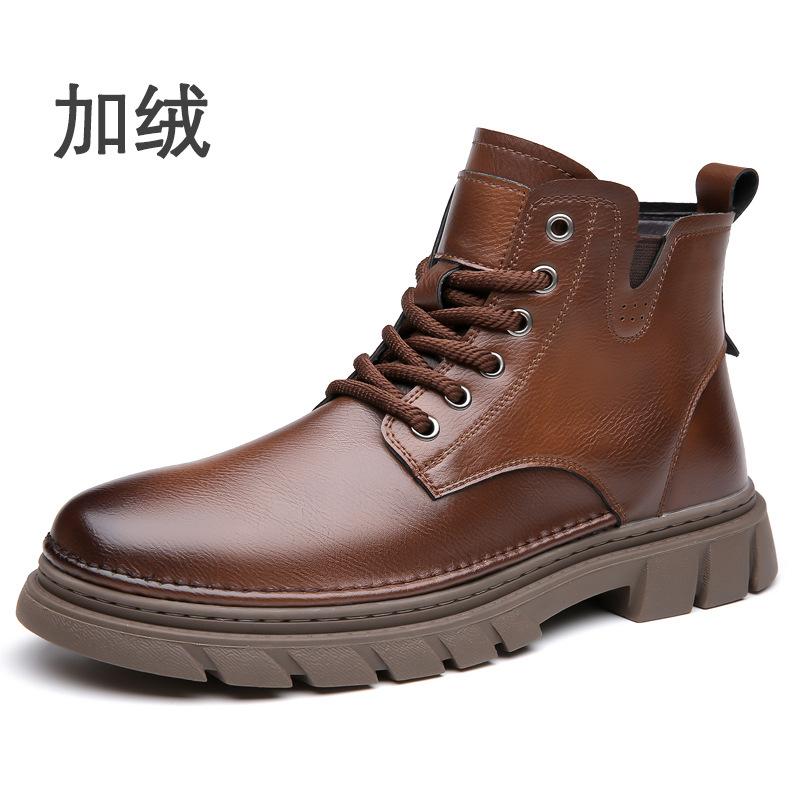 

Martin boots men s 2025 autumn and winter new men s trendy shoes retro tooling boots velvet thermal cotton shoes genuine leather men s leather boots 44