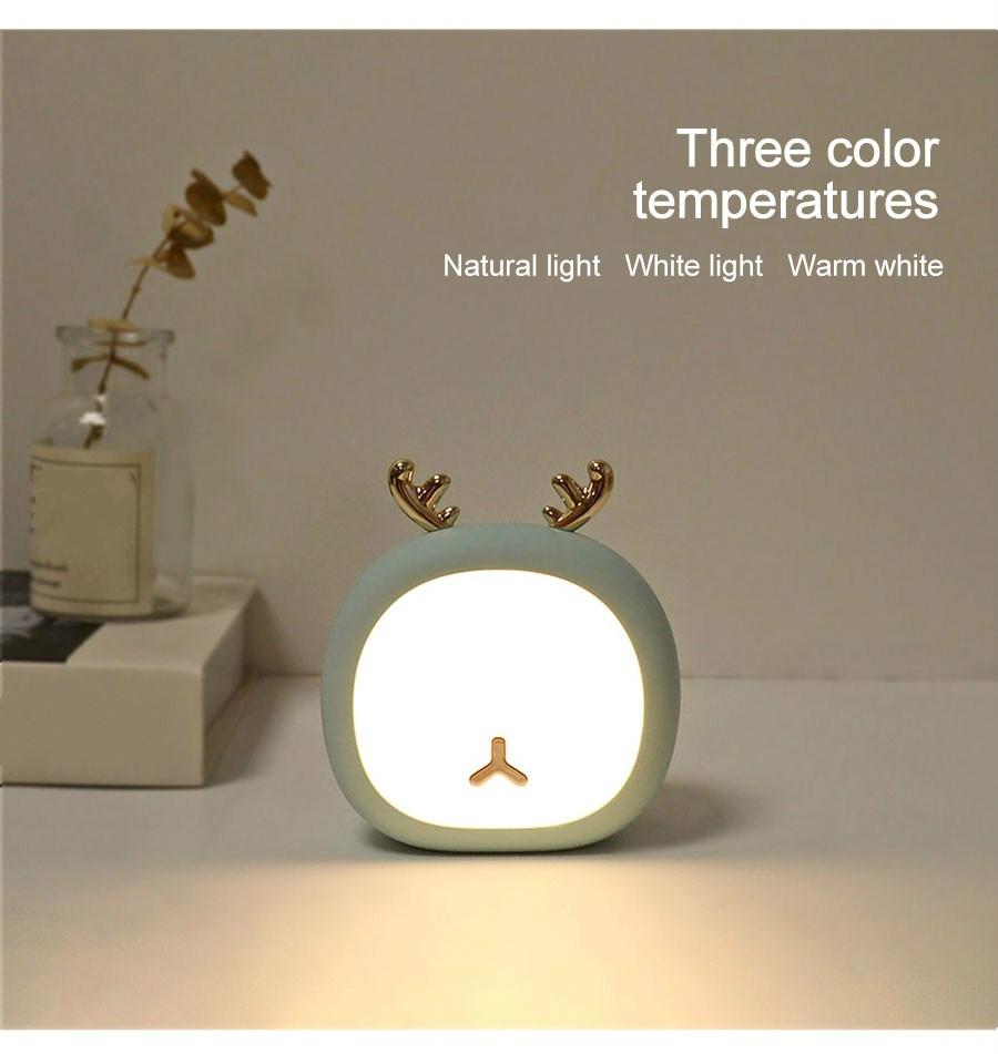 Roztomilé noční světlo pro mazlíčky Jelení světlo do dětského pokoje pro dítě Plynulé dotykové dobíjecí USB stolní lampa Domov