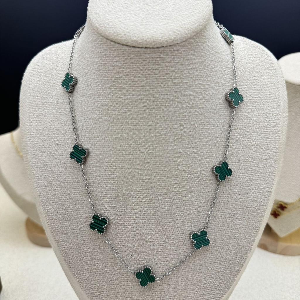 New Arrival10 Flower Four-leaf Clover Necklace Casualfashioneleganteasiest for Match Titanium Steel Necklace