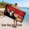 Bournemouth Football Design Beach Towel Custom Text Large Towel for Beach Vacation