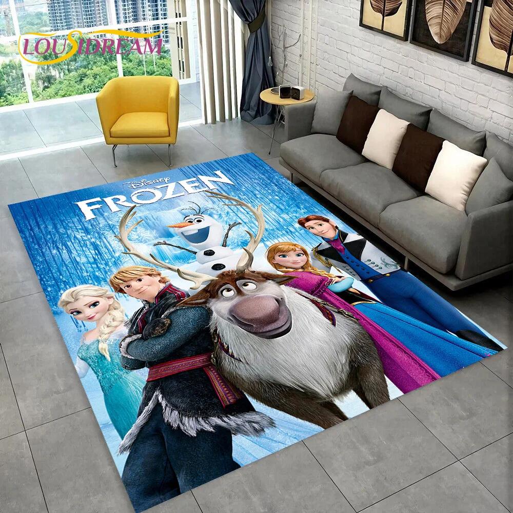 Frozen Elsa Princess Snow Queen Cartoon Carpet Rug for Home Living Room Bedroom Sofa Doormat Decor,Kid Non-slip Floor Mat