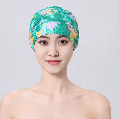 Colorful Printed Long Hair Bandana Cap Seaside Swimming Waterproof Women's Swimming Cap Adult Long Hair Elastic Printed Cap