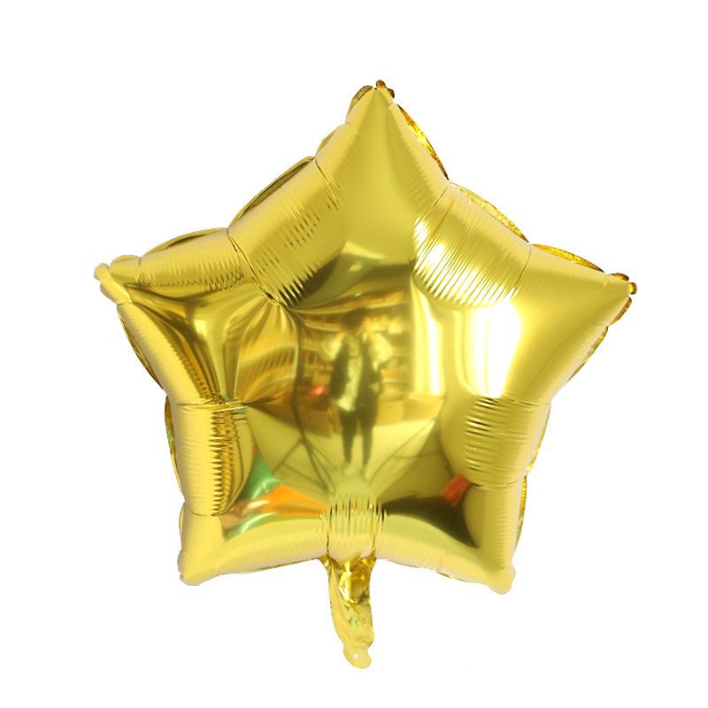 

18-дюймовый однотонный шар в форме персикового сердца-пентаграммы, украшение для дня рождения, свадьбы, вечеринки, звезда, алюминиевая фольга, газ 18 inch gold pentagram