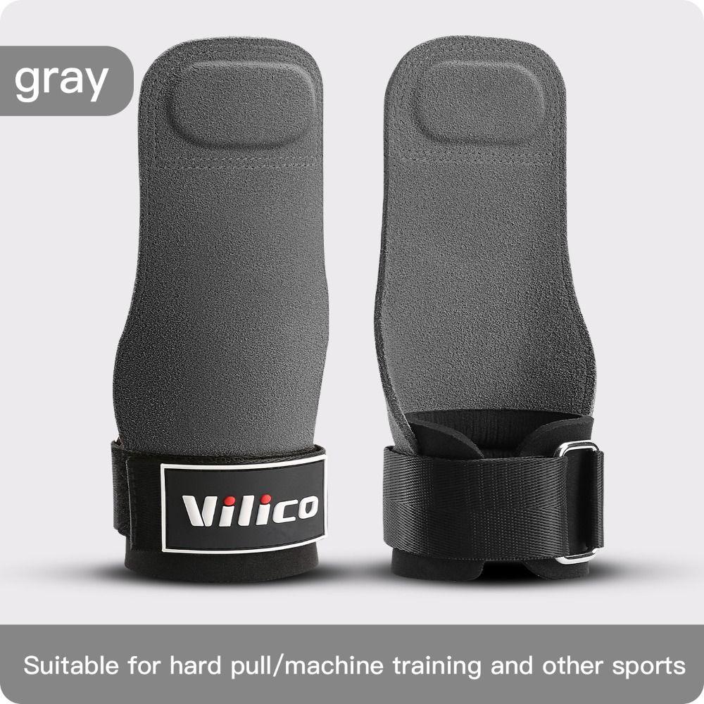 1 Pair Raised Anti-slip Cowhide Gym Gloves Wear-resistant Weightlifting Wrist Wraps  Build Muscle