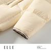 ELLE 90% Goose Down Colorblock Stand-up Collar Down Jacket