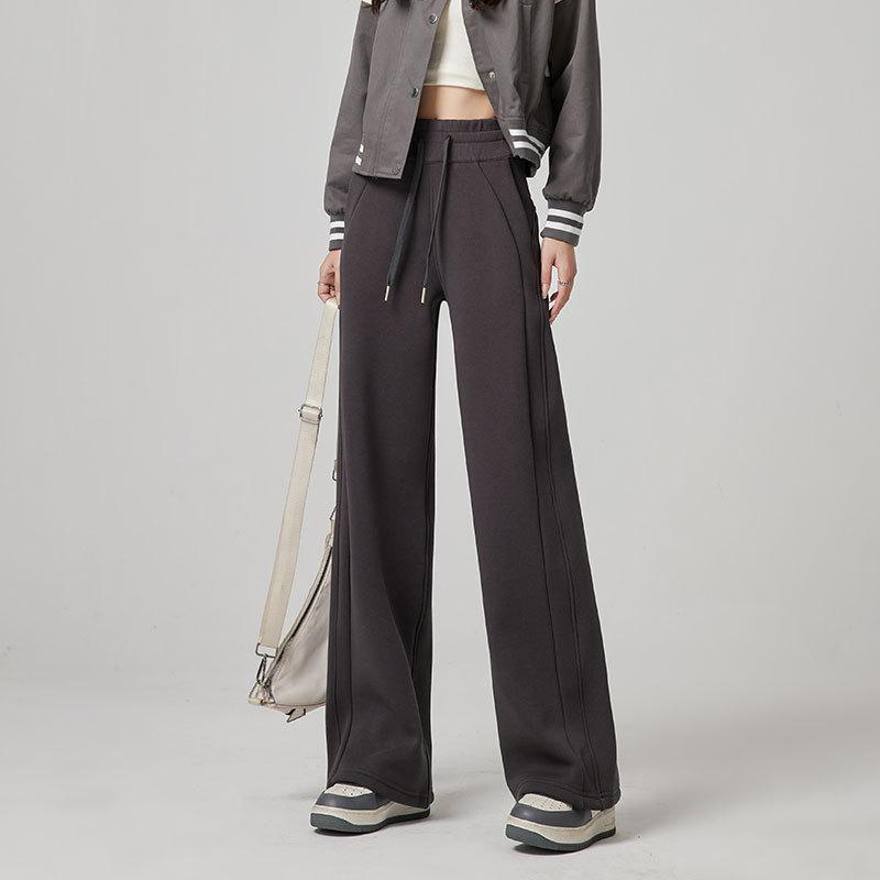 

Серые, черные широкие спортивные штаны для женщин, спортивные брюки с высокой талией, повседневные женские брюки, уличная одежда для бега XL темно-серого