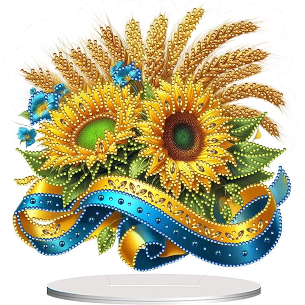 Flower Double Sided Effect Diamond Painting Tabletop Ornaments Kit Diamond Painting Desktop Ornaments Kit for Adults Beginner