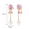 Pearl Earrings for 925 Pink for for Those In Their and 40s FH.bird Women, Dangling, Painless, Silver, Hypoallergenic, Cute, Non-pierced Earrings,