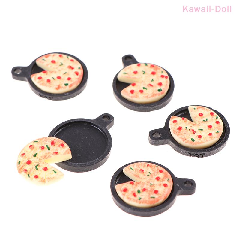 1 Set Dollhouse Miniature Fruit Pizza Plate Bakeware Kitchen Resin Set Kids Gift