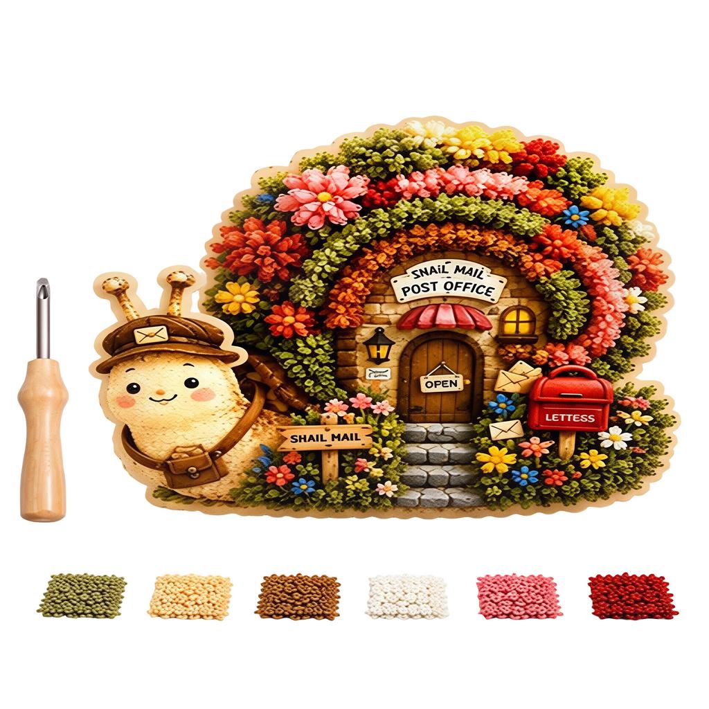 Village 3D Punch Needle Embroidery Kit for Adults Beginners DIY Fabric Set