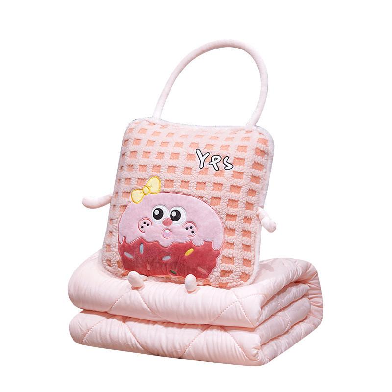 Plush Cartoon Dopamine Pillow And Blanket Combo For Office Rest And Relaxation Small розовый