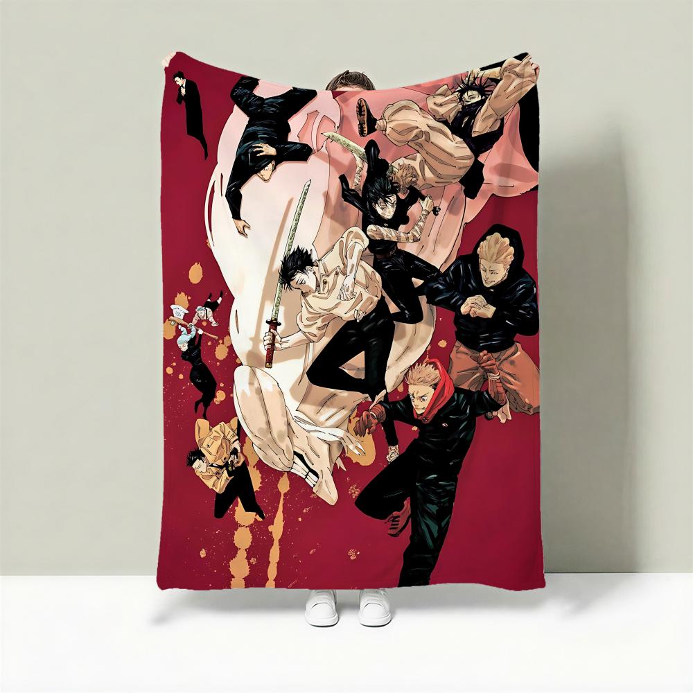 Anime J-Jujutsu Kaisen Throw Lightweight 240g Flannel Blanket Soft Skin-friendly for Summer Cooling