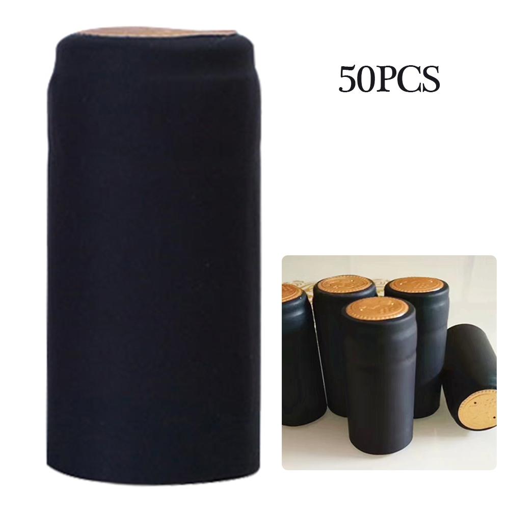 50pcs Wine Bottle Heat Shrink Capsules Cover Sealing Red Wine Heating Shrinkable Caps Airtight Shrinking Beer Film Wrapping