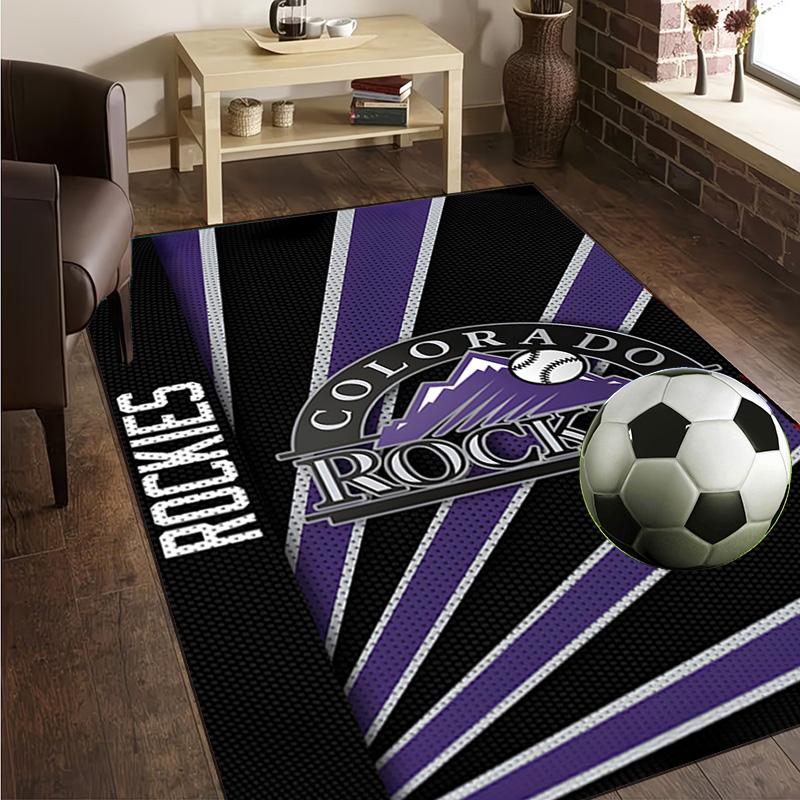 Rockies Baseball Rug Office Carpet Non-Slip Mat, Chair Rug Floor Covering for Gaming, Bedroom, Living Room , Home Decor Christmas Gift