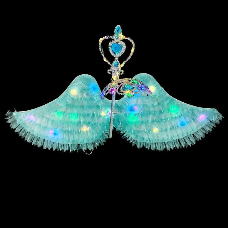 Little Girl's Angel Feather Wings Set – Christmas and New Year Costume Décor