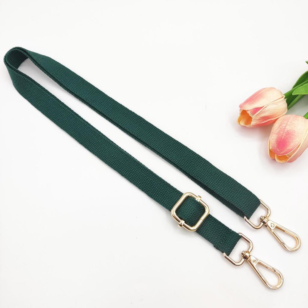 Adjustable 2cm Cotton Shoulder Strap - Solid Color Woven Replacement for Crossbody Bags
