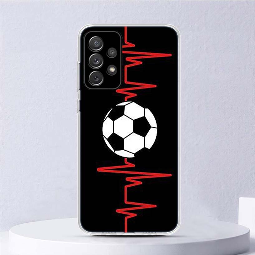 Coque souple avec motif ballon de football pour Samsung Galaxy A52 A53 A32 A22 A12 5G A33 A23 A13 A72 A73 A02S A03S A42 Co