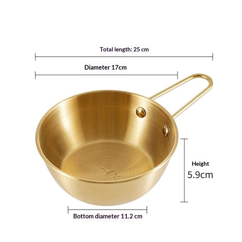 304Stainless Steel Household Korean Cuisine Bowl With Handle Rice Wine Bowls Sauce Seasoning Dish Food Serving Kitchen Tableware