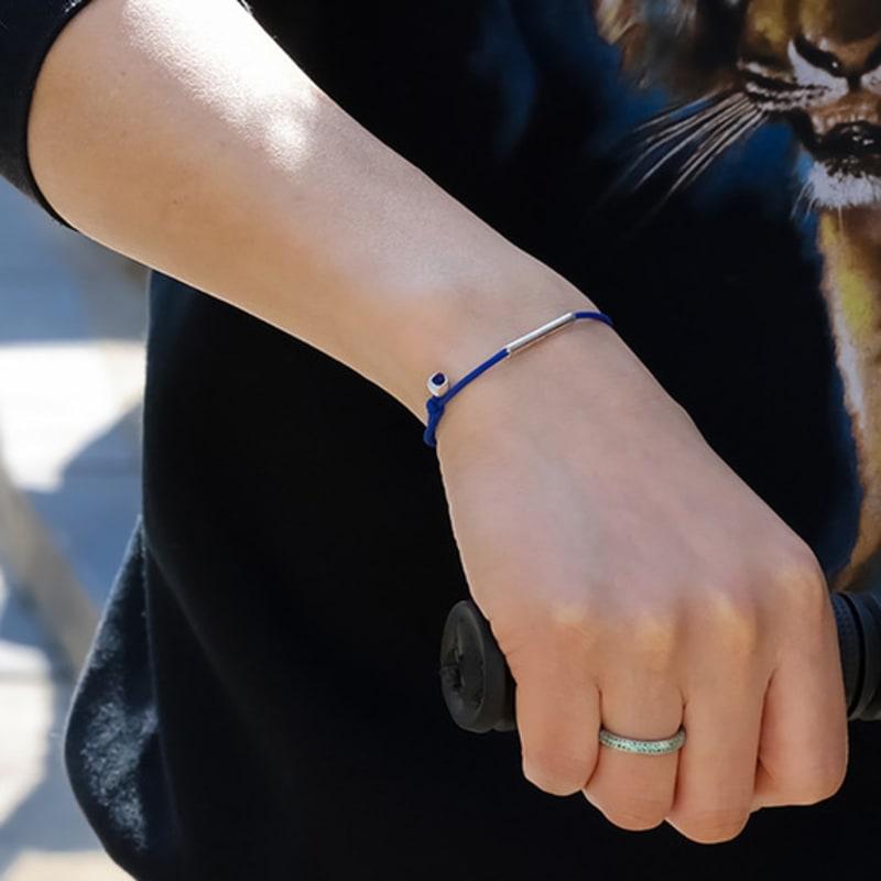 BE/GINS LA LIGNE SINGLE STRING BRACELET BLUE