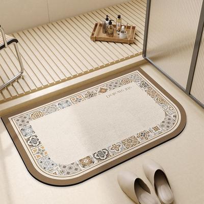 Boue de diatomée luxe léger élégant salle de bain toilette WC absorption d'eau antidérapant tapis de pied ménager résistant à la saleté tapis de sol