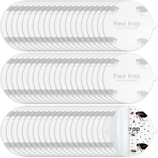 Flea Trap Refill Discs Sticky Fly Trap Refill Glue Board Refills Double Layer Adhesive Nontoxic Odorless Pest Control Replacement Sticky Glue Pads 30