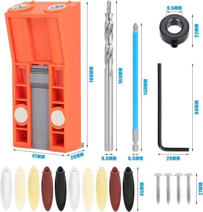 Gabarit de trou de poche 15° - kit positionneur oblique pour perçage AIMOONSA, 107×48×30 mm