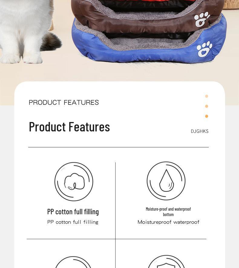 Four Seasons Multi-color Pet Mat: Scratch & Bite-resistant Cat/Dog Bed