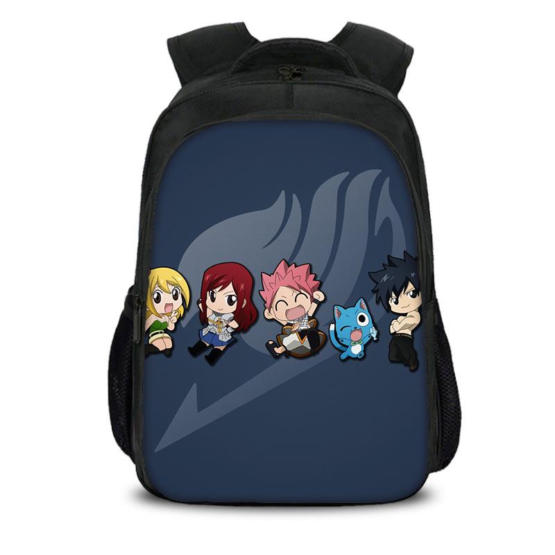 FAIRY TAIL Double layer Backpack Cartoon Anime Printed Student Boys and Girls New Large Capacity Versatile