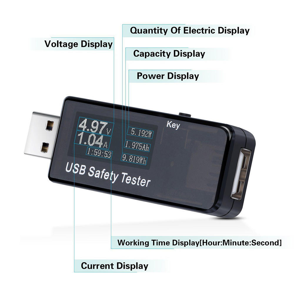 Usb Portable Modes Multimeter Three Detector Dc 51a 30v Amp Black