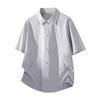 Simple Solid Color Short Sleeved Shirt For Men, Breathable Shirt