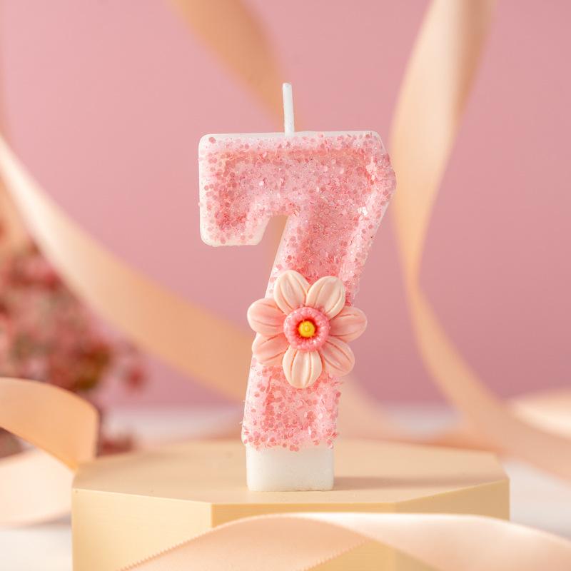 Pink Creative Digital Birthday Cake Decoration Candle Handmade Diy0-9 Party Atmosphere Decoration