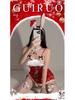 Velvet Bow Cutout Lingerie Set: Plush Patchwork Christmas Uniform for Women