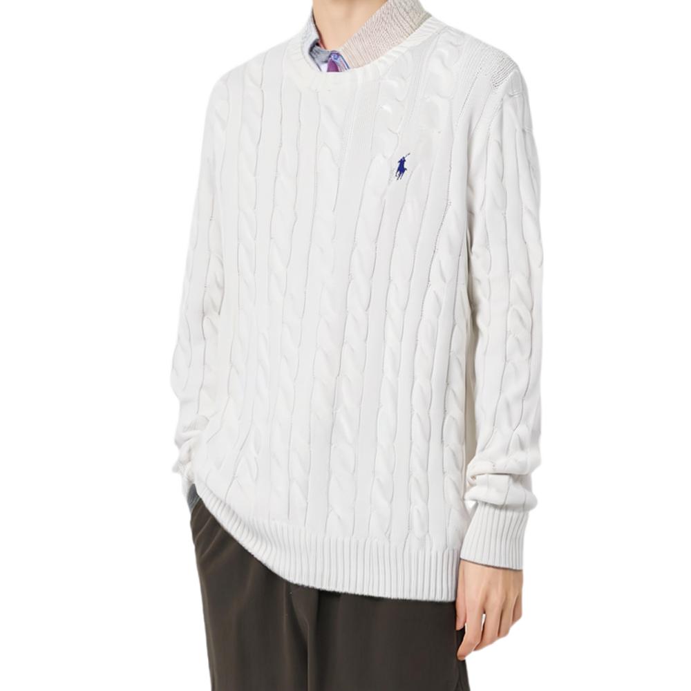 Polo Ralph Lauren Logo Embroidered Cable Knit Jumper 710775885-033