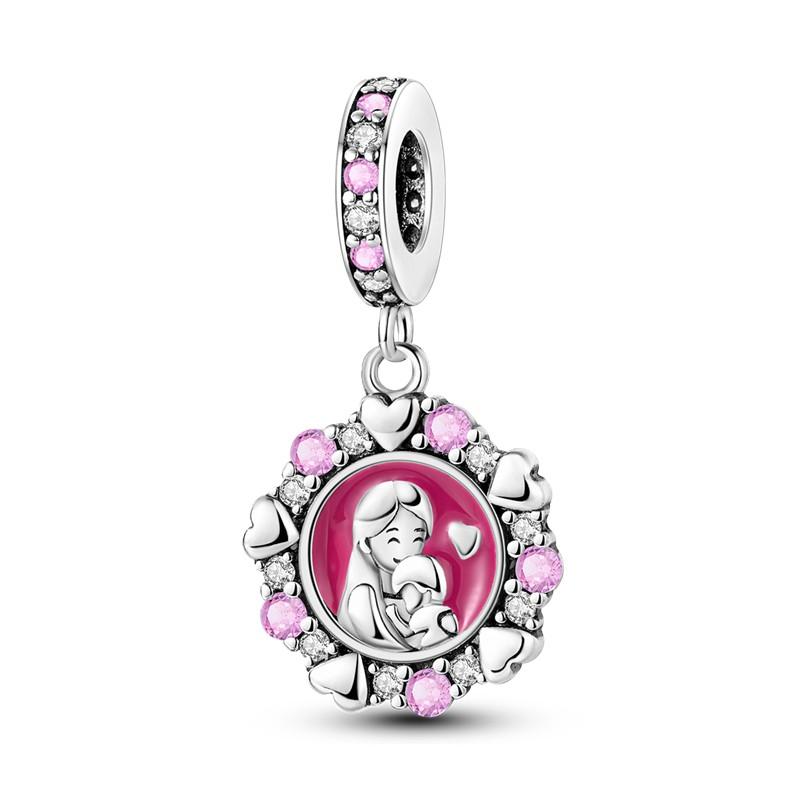 Copper Cat Charms Beads Moon Flower Love Heart Pendant Fit Original Pandora Bracelet Diy Women Jewelry Marking