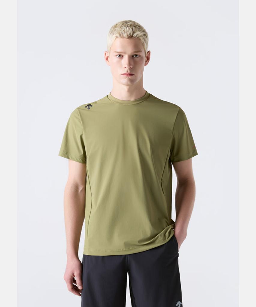 DESCENTE Cooling Tricot Short Sleeve T-Shirt Light Khaki Sr313Tts71 (B Type)