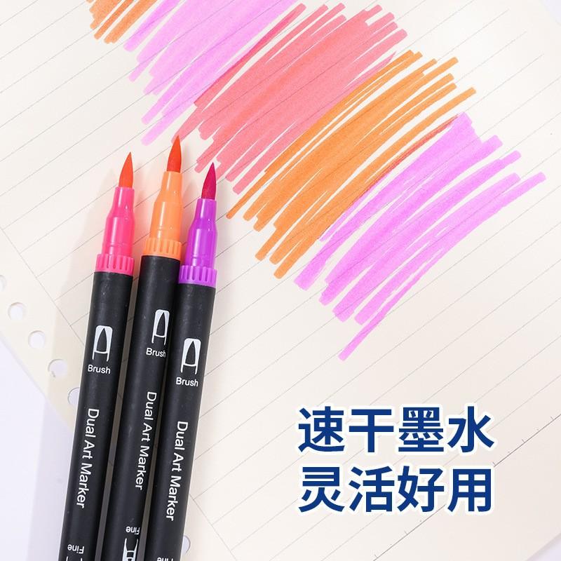 "Multi-Color Double-Headed Watercolor Pen Set for Students, Comics, and Drawing"