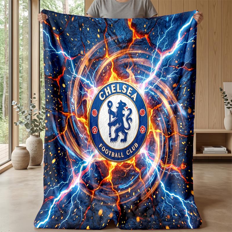 Coperta a tema Chelsea FC Morbida coperta in flanella Coperta morbida da divano Coperta accogliente per divano e letto per la decorazione della casa