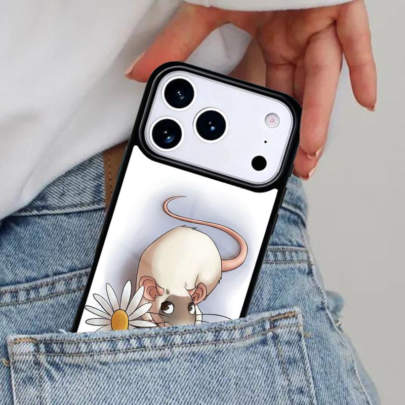 The Peeking Rat Cute Cartoon Phone Case for iPhone 17ProMax 12 13 14 15 16e 17 Pro Max Plus Air Cover