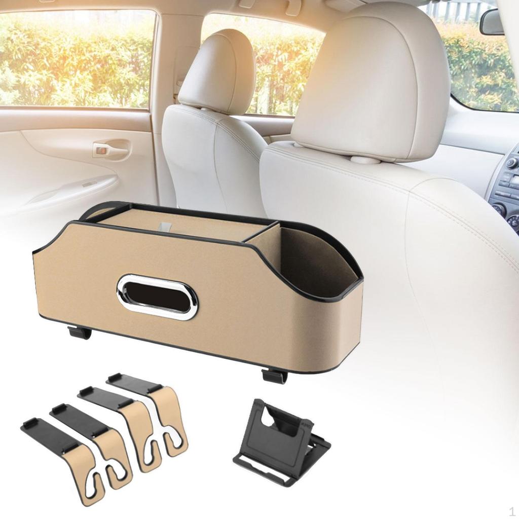 Back Storage Box Car Travel Accessories Stowing Tidying Hanger Organizer Leather Backseat