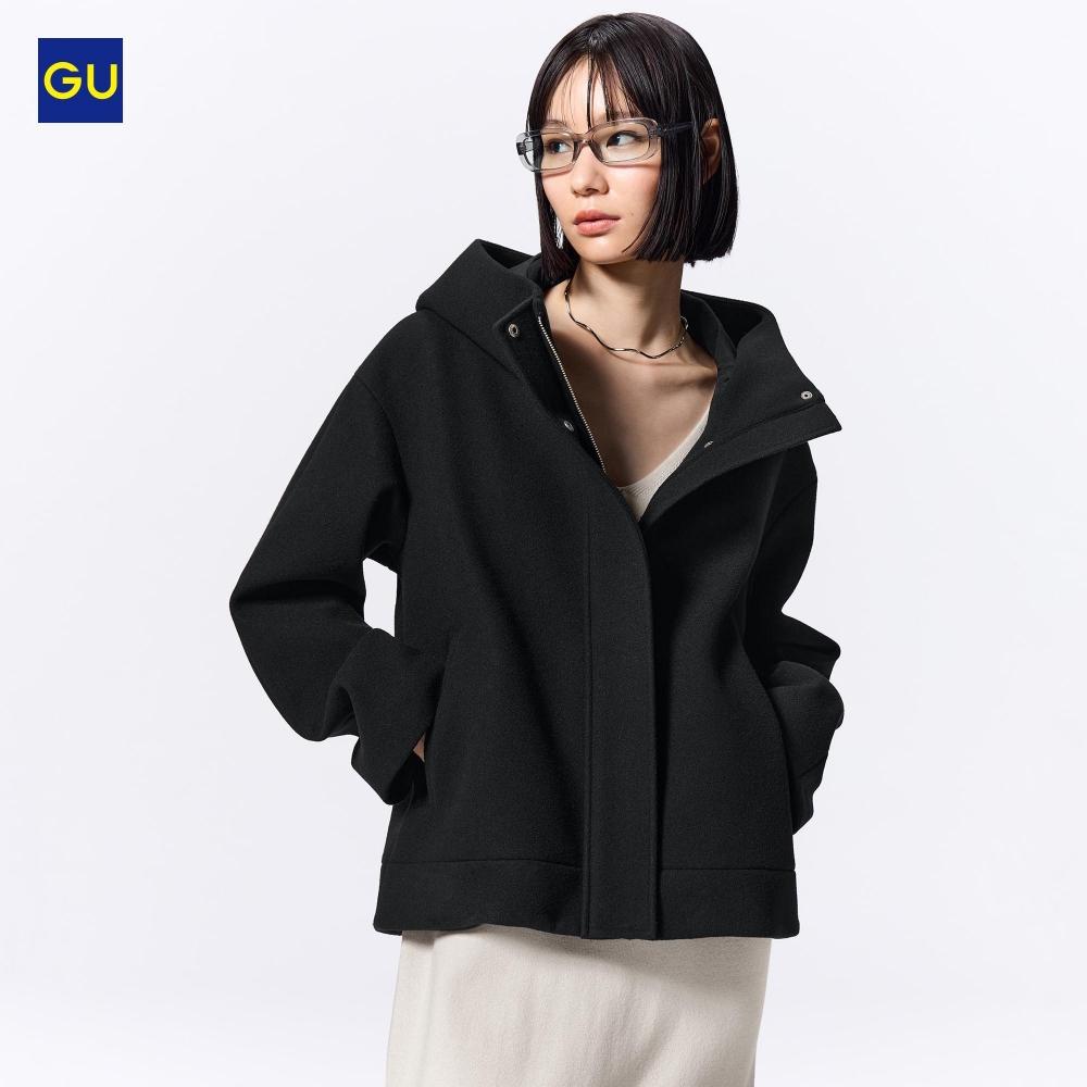 

Короткое пальто с капюшоном Uniqlo Gu Cozy Melton