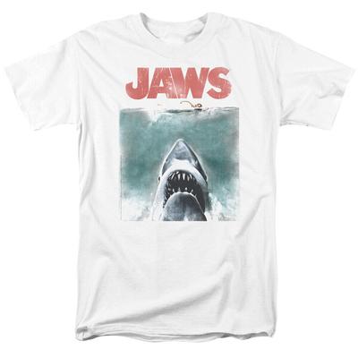 Jaws Vintage Poster Shark Movie Retro Tee White Unisex T-shirt
